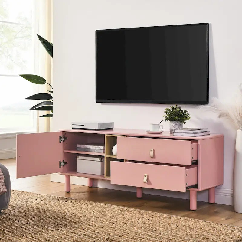 Drawer TV cabinet with door,storage cabinet,drawer cabinet,wooden storage cabinet leather handle drawer cabinet