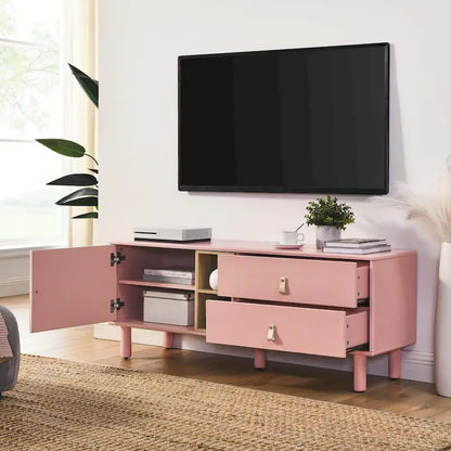 Drawer TV cabinet with door,storage cabinet,drawer cabinet,wooden storage cabinet leather handle drawer cabinet