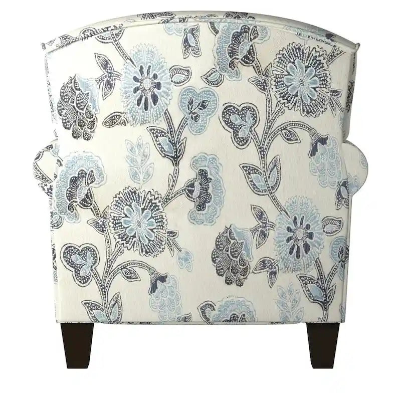 Cream and blue upholstered chairs