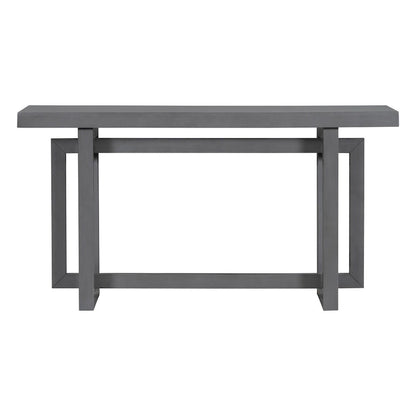 Console Table with Industrial-inspired Concrete Wood Top, Extra Long Entryway Table for Entryway, Hallway, Living Room