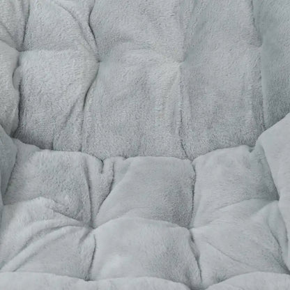 Folding Synthetic Fur Oversized Saucer Chair with Steel Frame