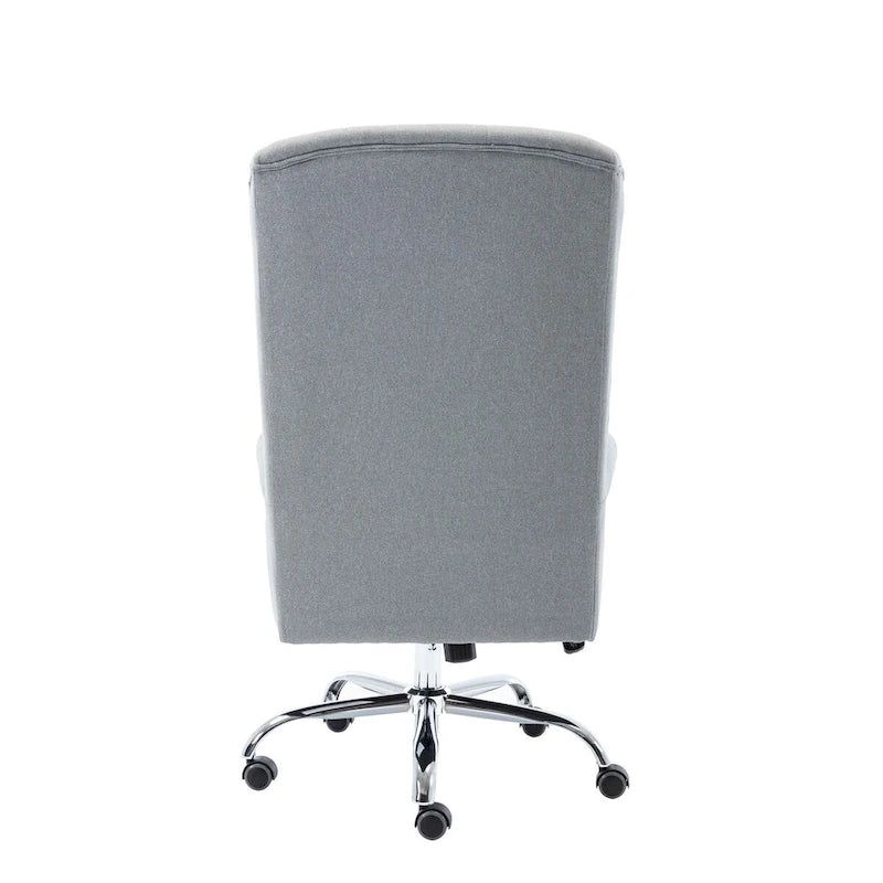 Wingback Office Chair For Desk, Linen Upholstery