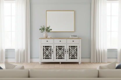 55 Vintage Style Kitchen Accent Buffet Sideboard Cabinet w/ Drawers - 55 in Width