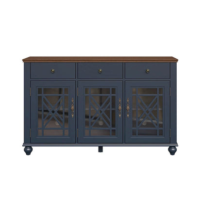 55 Vintage Style Kitchen Accent Buffet Sideboard Cabinet w/ Drawers - 55 in Width
