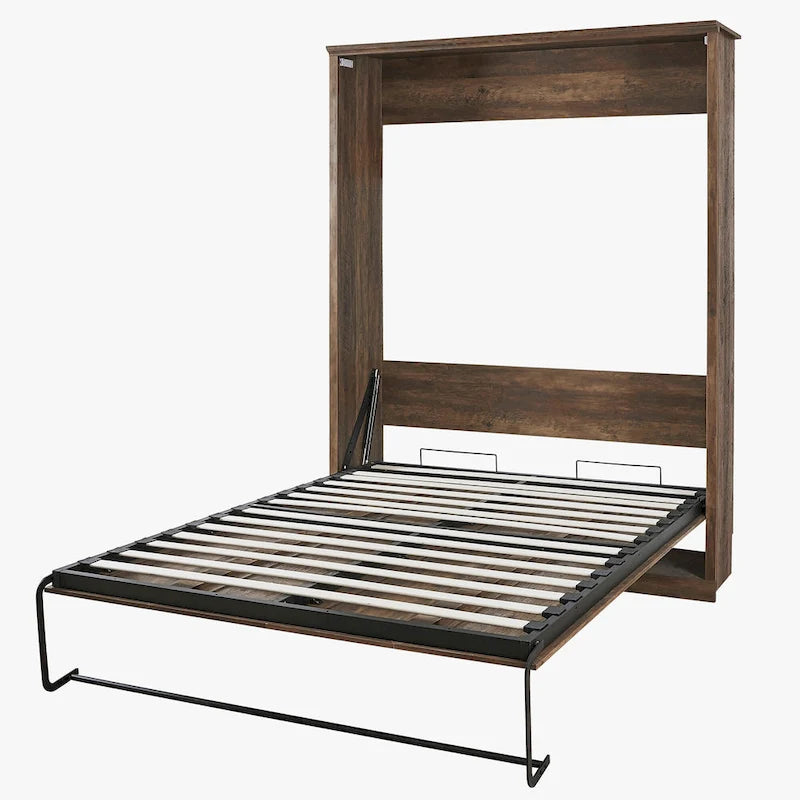 Half Self-Close and Open Murphy Bed Cabinet Space-Saving Bed