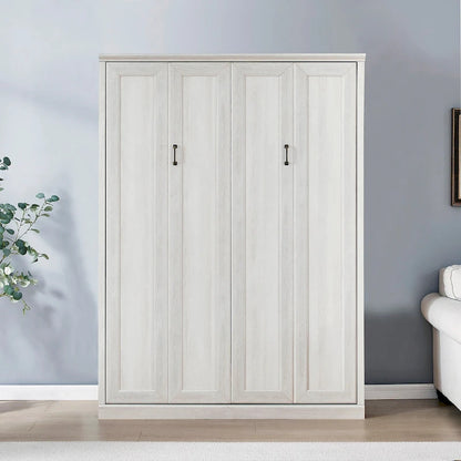 Half Self-Close and Open Murphy Bed Cabinet Space-Saving Bed